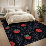 Fruit Pattern Red Strawberry Fruit Pattern Area Rug