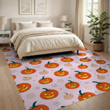 Cute Pink Cartoon Pumpkin Halloween Rug