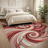 Pink Swirling Hearts Arrows Area Rug