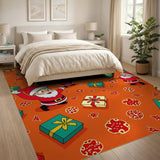 Festive Cartoon Santa Claus Gifts Area Rug