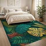 Lush Green Monstera Foliage Rug