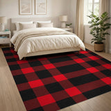 Black Red Buffalo Plaid Area Rug