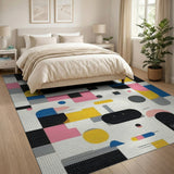 Multi-color and Patterns Vibrant Multi-Color Geometric Abstract Area Rug
