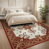 Red Ornate Red Gold Persian Medallion Rug