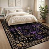 Purple Art Nouveau Floral Area Rug
