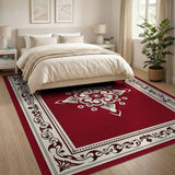 Elegant Red Persian Medallion Red Area Rug