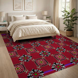 Red Heritage Tribal Geometric Area Rug