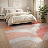 Abstract Arch Area Rug in Pink Orange Cream