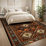 Orange Bold Southwestern Geometric Area Rug