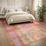 Pink Arched Geometric Area Rug