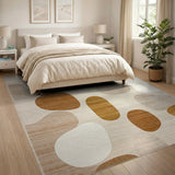 Abstract Organic Shapes Beige Abstract Area Area Rug