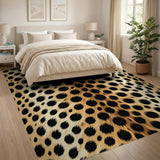 Leopard Print Beige Area Rug