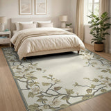 Vintage Floral Blossom Border Cream Rug