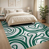 Green Abstract Area Swirling Green Abstract Area Rug