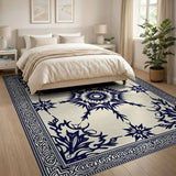 Navy Blue Star Medallion Persian Rug