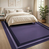 Purple Layered Frame Geometric Rug