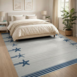 Blue and Teal Navy Starfish Coastal Area Rug