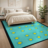 Sunny Teal Gingham Sun Rug