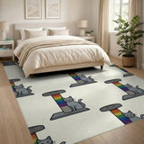Rainbow Cat Post Kids Area Rug