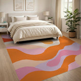 Multi-color and Patterns Vibrant Wavy Abstract Multi-Color Area Rug