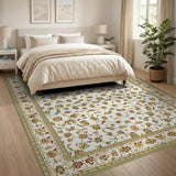 Ivory Floral Vine Persian Area Rug