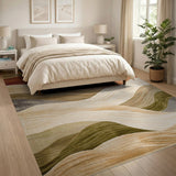 ODIKA Washable Abstract Mountain Area Rug - Modern Earth Tone Low Pile Non-Slip Rug