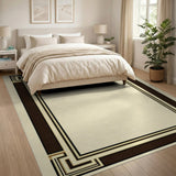 Geometric Modern Beige Geometric Frame Area Rug