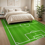 Vibrant Green Soccer Field Area Rug