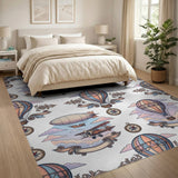 Vintage Aviation Hot Air Balloon Area Rug