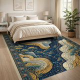 Starry Waterfall Mountains Persian Rug