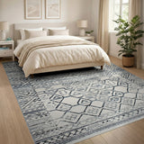 Grey Geometric Hexagon Area Rug