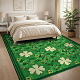 Green Shamrock Clover Green Area Rug