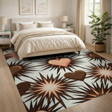 Vibrant Pink Hearts Starburst Geometric Rug