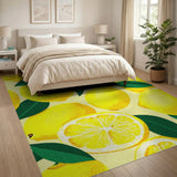 Vibrant Lemon Fruit Pattern Fruit Pattern Area Rug