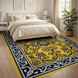 Sunny Yellow Persian Floral Area Rug