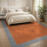 Traditional Persian Elegant Orange Persian Medallion Area Rug