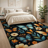 Boho Chic Vibrant Butterfly Meadow Area Rug