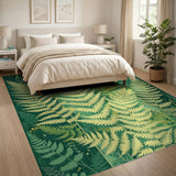 Lush Fern Golden Foliage Area Rug