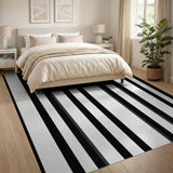 Bold Black White Vertical Stripe No. 27 Area Rug