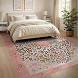 Pink Leopard Persian Area Rug