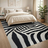 Bold Black White Zebra Print Area Rug