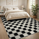 Black White Checkerboard Area Rug