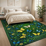 Multi-color and Patterns Vibrant Butterfly Meadow Area Rug