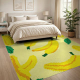Vibrant Yellow Banana Fruit Pattern Rug