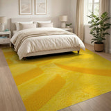 Vibrant Yellow Shag Geometric Area Rug