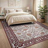 Maroon Paisley Traditional Persian Area Rug