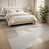 Beige Neutral Abstract Organic Shapes Rug