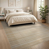 Beige and Neutral Beige Textured Woven Area Rug