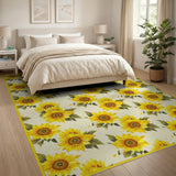 Vibrant Sunflower Scatter Area Rug
