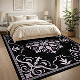 Traditional Persian Ornate Pink Floral Medallion Area Rug